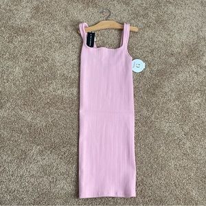 Hunza G Nile Ribbed Stretch-Knit Dress in Pink